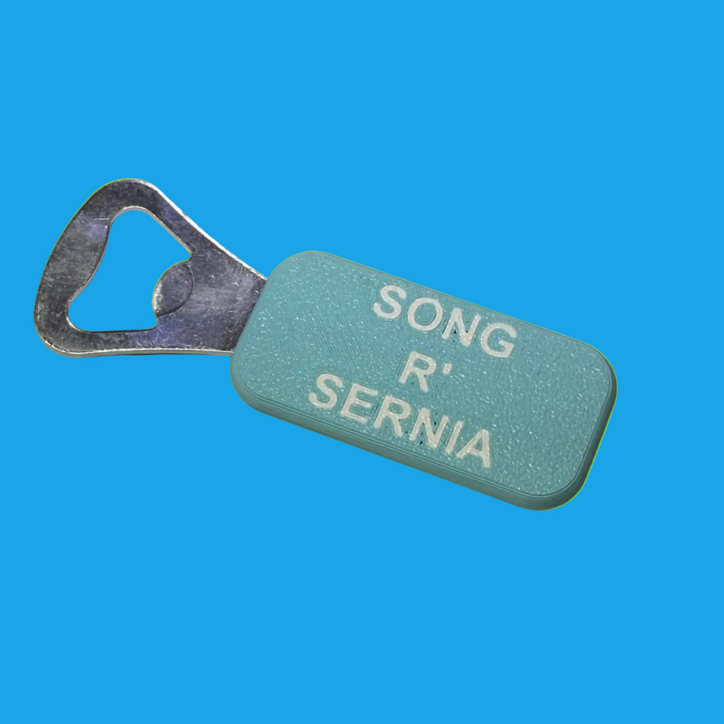 Apribottiglie "Song r'sernia” in PLA Stampato in 3D con Anima in Metallo